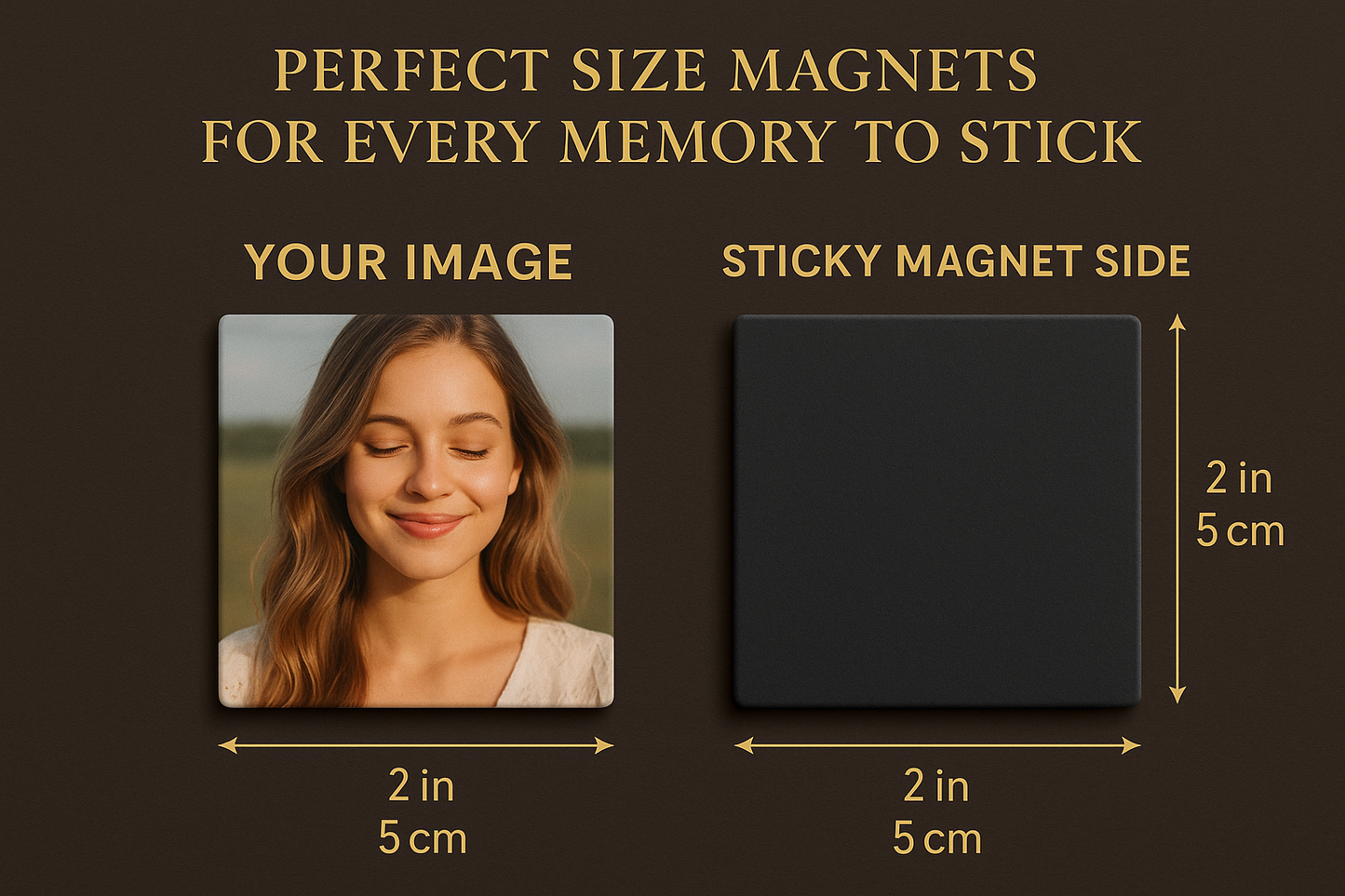 Photo magnet size guide with shadows 1