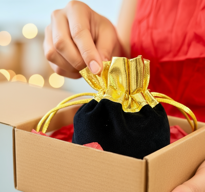 Holding pouch brown box visible