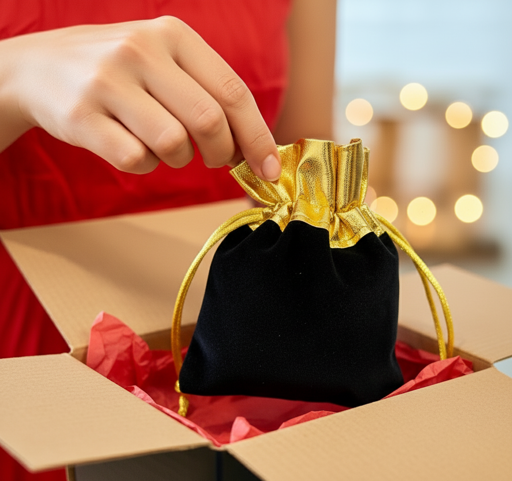 Pulling pouch from box